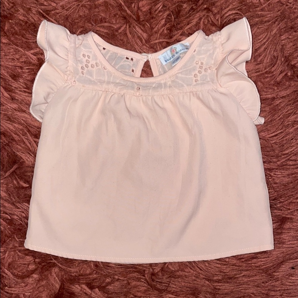 Kids Ruffle Sleeve Top - peachy Cream